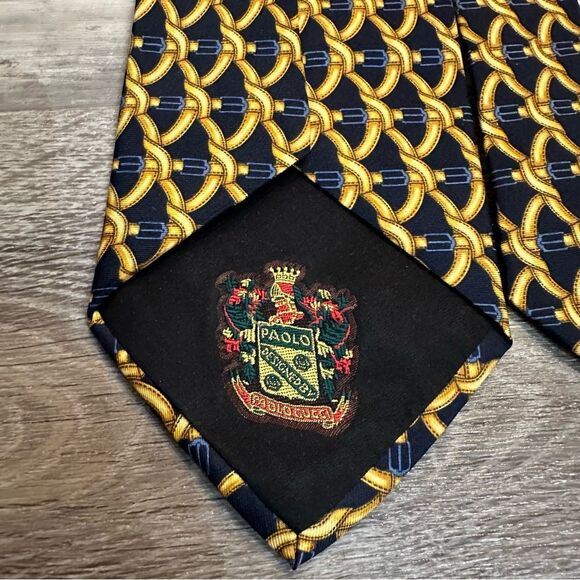 PAOLO GUCCI Vintage Silk Tie Horsebit - Picture 5 of 6